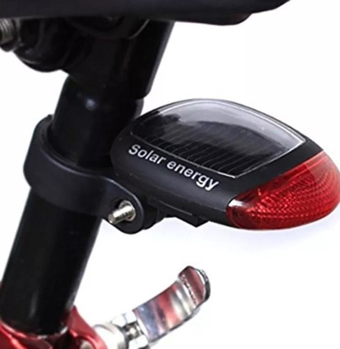 Luz Trasera Para Bicicleta Solar Recargable Roja Doble Led