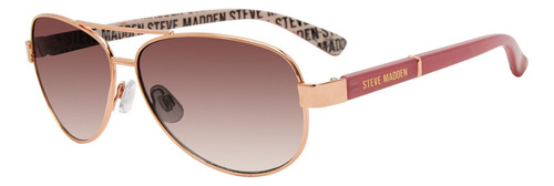 Anteojos De Sol Steve Madden X17023, Color Oro Rosa, Lente De Policarbonato