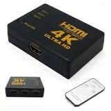 Chaveador Comutador Hdmi Switch 3x1 4k 3d Uhd Full Hd