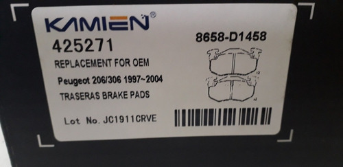 Pastillas De Frenos Traseras Peugeot 307 2.0/1.6 408 Foto 4