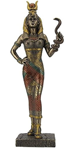 11.5  Diosa Egipcia Hathor Sosteniendo Serpiente Egipto Deco