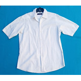 Camisa Blanca Hombre Rever Pass Manga Corta Verano Talle L