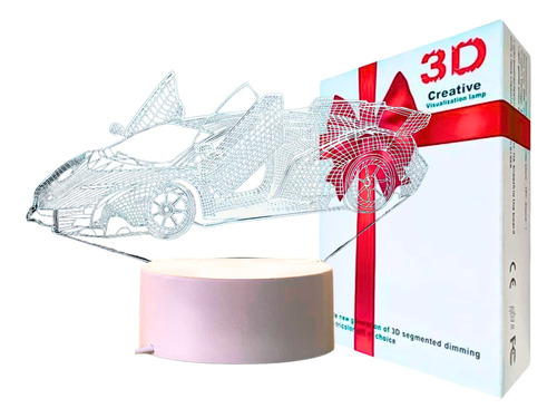 Lámpara 3d Diseño Auto De Carrera Decoración Creativa