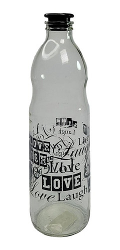 Botella Vidrio Decorativa Agua Jugo Con Tapón Hermético 1 Lt