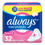 Absorvente Always Proteção Total Suave Com Abas 32 Unidades