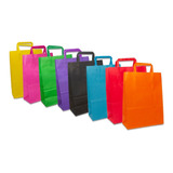 Bolsas De Papel Color Con Manija (30x32x10) X 100 Unidades