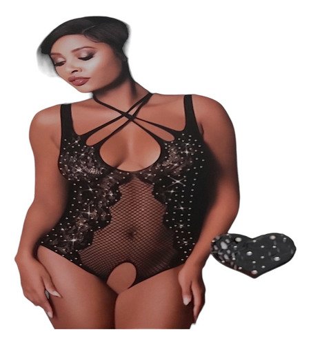 Babydoll Lenceria Con Brillo Erotica Baby Malla Sexy