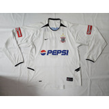 Rara Camisa Manga Longa Do Corinthians 2003 Nike Pepsi #9