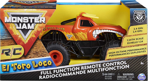 Camión Monster Jam Rc 1:24 El Toro Loco Control Remoto Bakug