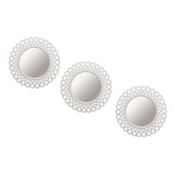 Set X3 Espejo Circular Decorativo 25cm Marco Moderno