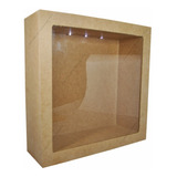 Nicho Duplo Quadrado Com Led E Vidro - 40x40x12 - Mdf