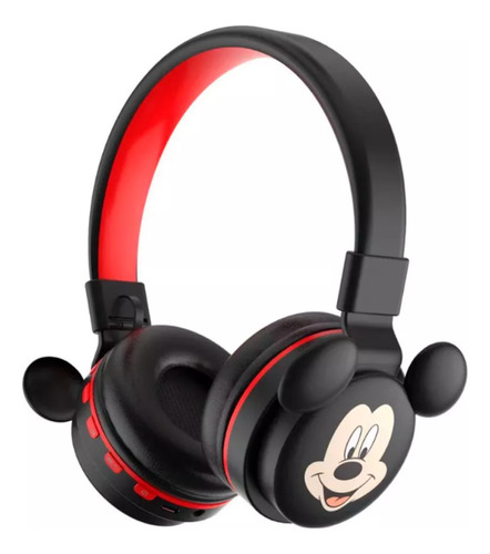 Audífono Diadema Bluetooth  Mickey Mouse Nm-17 Negro