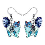 Aretes De Gato Gordito De Aleación Esmaltada, Joyería De .