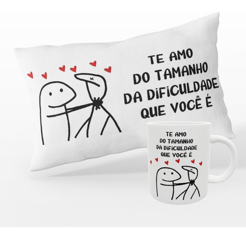 Almofada Caneca Flork Frase Meme Palito Te Amo Engraçada Top