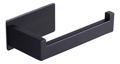 Porta Rollo Adhesivo Accesorio Baño Negro Inox. Para Pegar