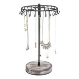 Mygift Soporte Giratorio De Metal Negro Para Collares Y Puls