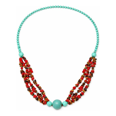 Collar Piedra Natural Dama Joyería Ágata Turquesa Ccpn213 Turquesa
