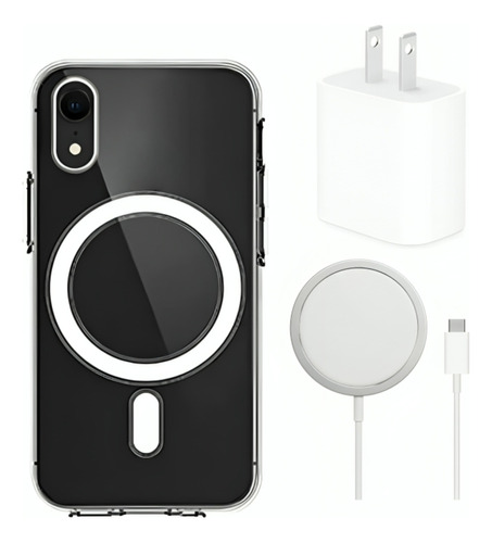 Kit Funda Magsafe + Cargador Inalambrico + Cubo Para iPhone