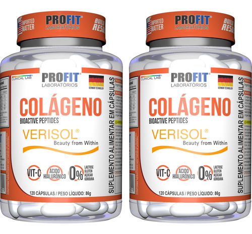 2x Colágeno Verisol+ Vit C+ Ácido Hialurônico- 120c - Profit