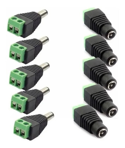 Pack 5 Par Conector Dc Macho Hembra Magnotecspa