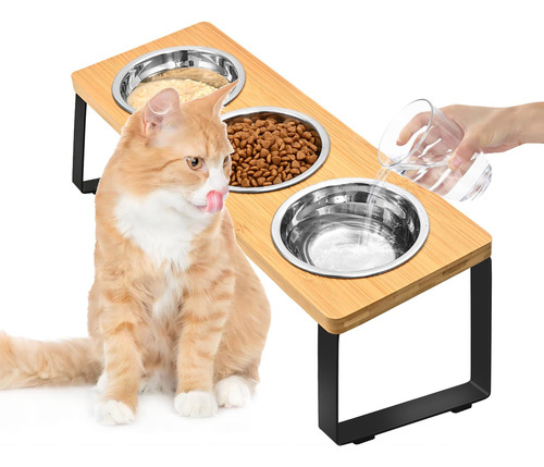 Ftkingder Cuenco Elevado De Agua Para Comida Para Gatos, Ban