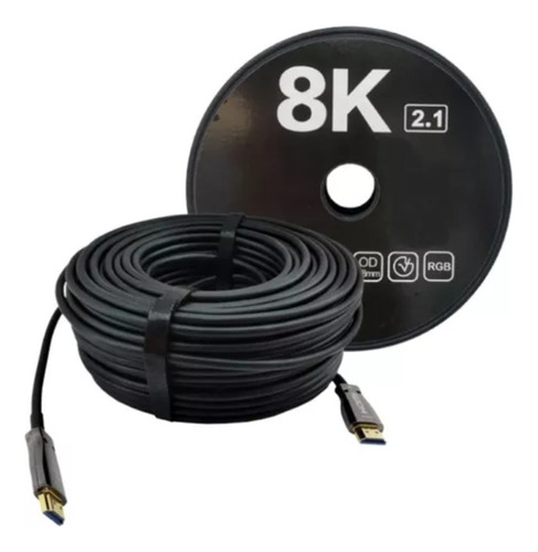 Cabo Hdmi Fibra Optica 2.1 8k 15 Metros Ultra Hd Banhado 3d