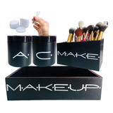 Organizador De Maquiagem Bandeja Kit 4 Peças Makeup Mdf