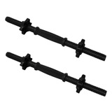 Kit Par 2 Barra Halter Dumbbell 45cm Com Rosca E Presilha