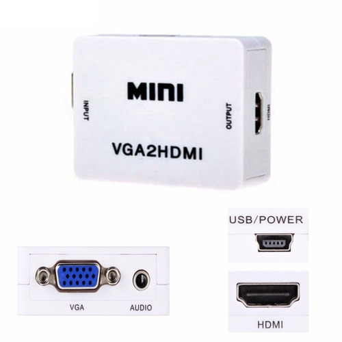 Convertidor / Adaptador Vga A Hdmi + Audio - Pc Y Portátiles