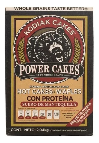 Harina Para Hot Cakes Y Waffles Kodiak Con Proteína De 2 Kg.