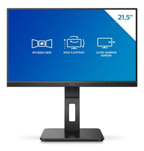 Monitor Aoc 22p2es 21,5 Pivot Ips Fhd 75hz Vga Hdmi Dp