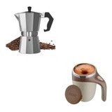 Cafetera Italiana Moka Expresso 3 Tazas + Tazacafe Agitacion