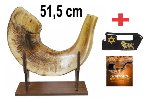 Shofar De Chifre Carneiro Ungir/unção+ Suporte+livro +capa10