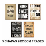 Combo Carteles Chapa Con Frases 20x30cm X 5 Unid 