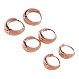 Trio Brinco Argola Fecho Click Kit 3 Pares Banhado Ouro Rose