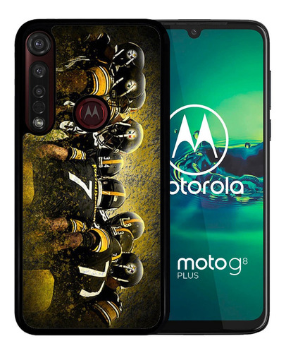 Funda Moto G8 Plus Steelers Huddle Pittsburgh Tpu Uso Rudo