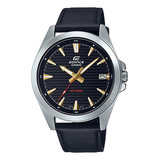 Reloj Hombre Casio Efv-140l-1avudf Edifice Color De La Correa Negro Color Del Bisel Plateado Color Del Fondo Negro