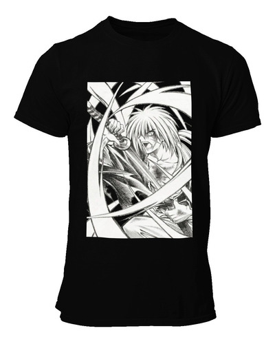 Playera Negra Samurai X Anime Manga Kenshin