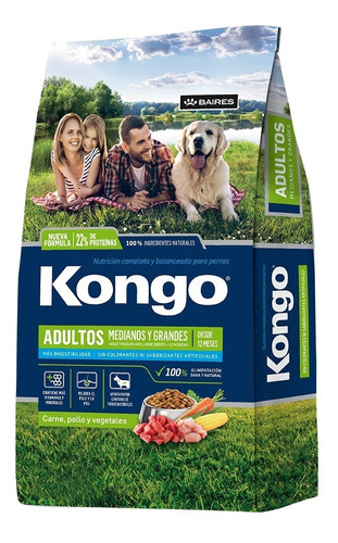 Alimento Kongo Perros Adultos Razas Medianas Y Grandes 18kg