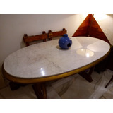 Mesa Mármol Carrara Comedor Oval Lujo