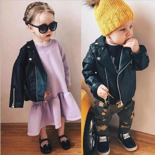 Chaqueta Tipo Cuero  Chamarra Para Niños Chaquetas Modernas