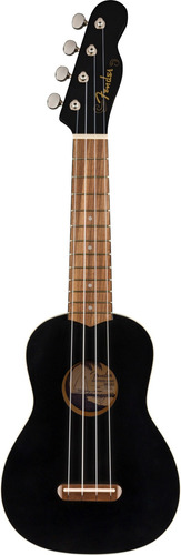 Ukulele Acústico Fender Venice Soprano Preto Wal Fingernoard