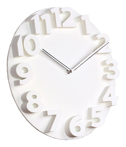 Reloj De Pared Diseño 3d Pvc 35cm Silencioso Negro Blanco
