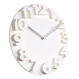 Reloj De Pared Diseño 3d Pvc 35cm Silencioso Negro Blanco