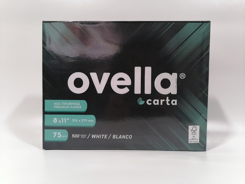 Resma Carta Marca Ovella 75 Gramos Por 1 Paquete 500 Hojas