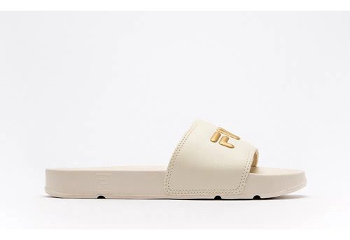  Sandália Slide Fila Drifter Basic Raw White/golden/almond Buff 35 Br Para Adulto  -  Feminino