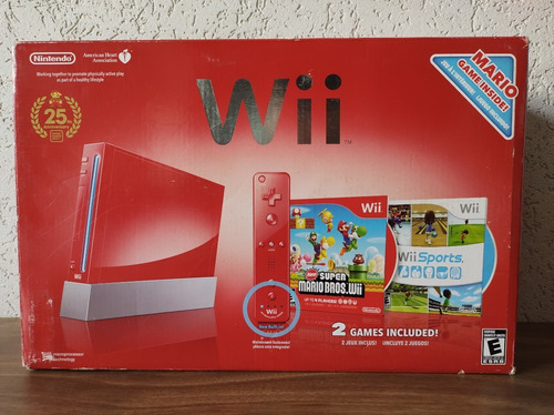 Nintendo Wii Vermelho Ed 25th Anniversary S Mario Bros