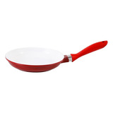 Frigideira De Cerâmica 24cm Cabo Revestido Em Silicone Clink Cor Vermelho