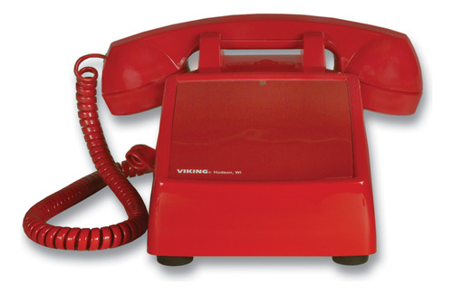 Teléfono De Escritorio Sin Dial - Rojo