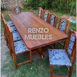 Mesa De 2,50cm + 10sillas Tapizadas. Algarrobos De1ra Calida